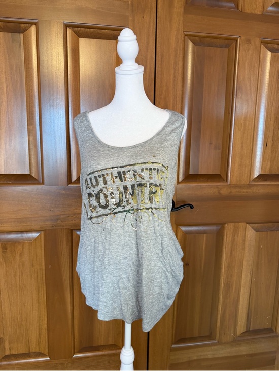 just ginger Tops - Just Ginger Authentic Country Distressed Gray Tank Top Women’s XXL